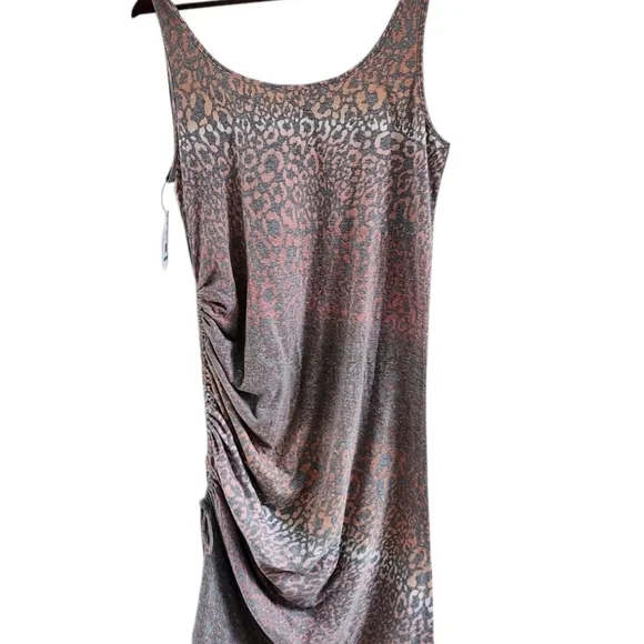 Skinnygirl Ombre Leopard Coral Connie Ruched Dress Womens Size L New NWT - Picture 5 of 7